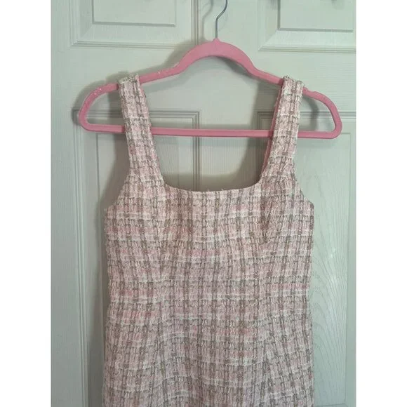 Rumored Pink Tweed Sleeveless Mini Dress Size 4 NWT - Picture 2 of 8